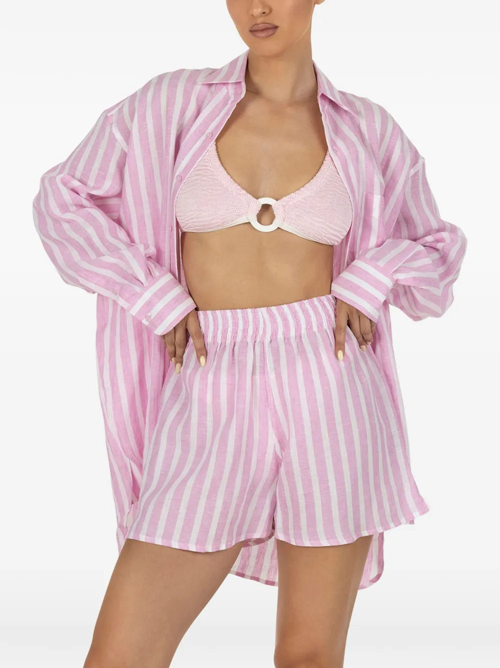  Paramidonna Cora Striped Shorts - Pink 