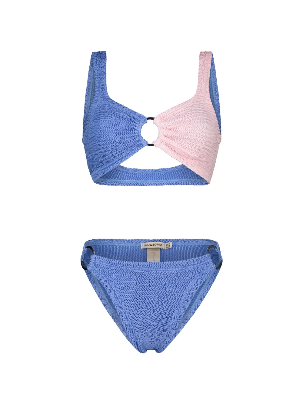 PARAMIDONNA Kari Ring detail Two tone Bikini Blue FARFETCH CA PARAMIDONNA Kari Ring detail Two tone Bikini Blue FARFETCH CA