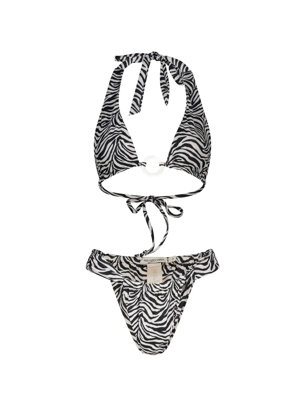 PARAMIDONNA Mirla zebra-print bikini - Bianco