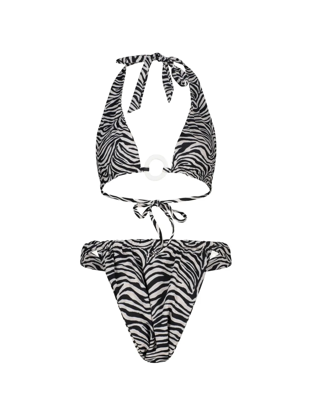  Paramidonna Mirla Zebra-print Bikini - White 