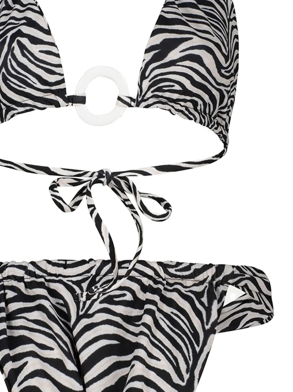  Paramidonna Bikini Mirla Con Estampado De Cebra - Blanco 