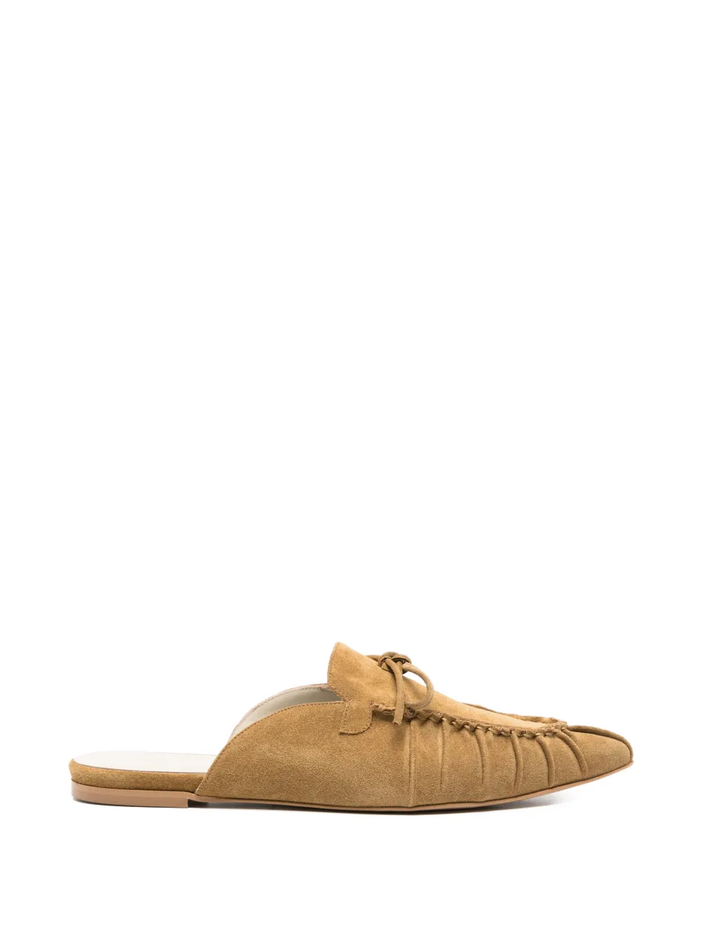 Tela tie-detail flat mules - Toni neutri