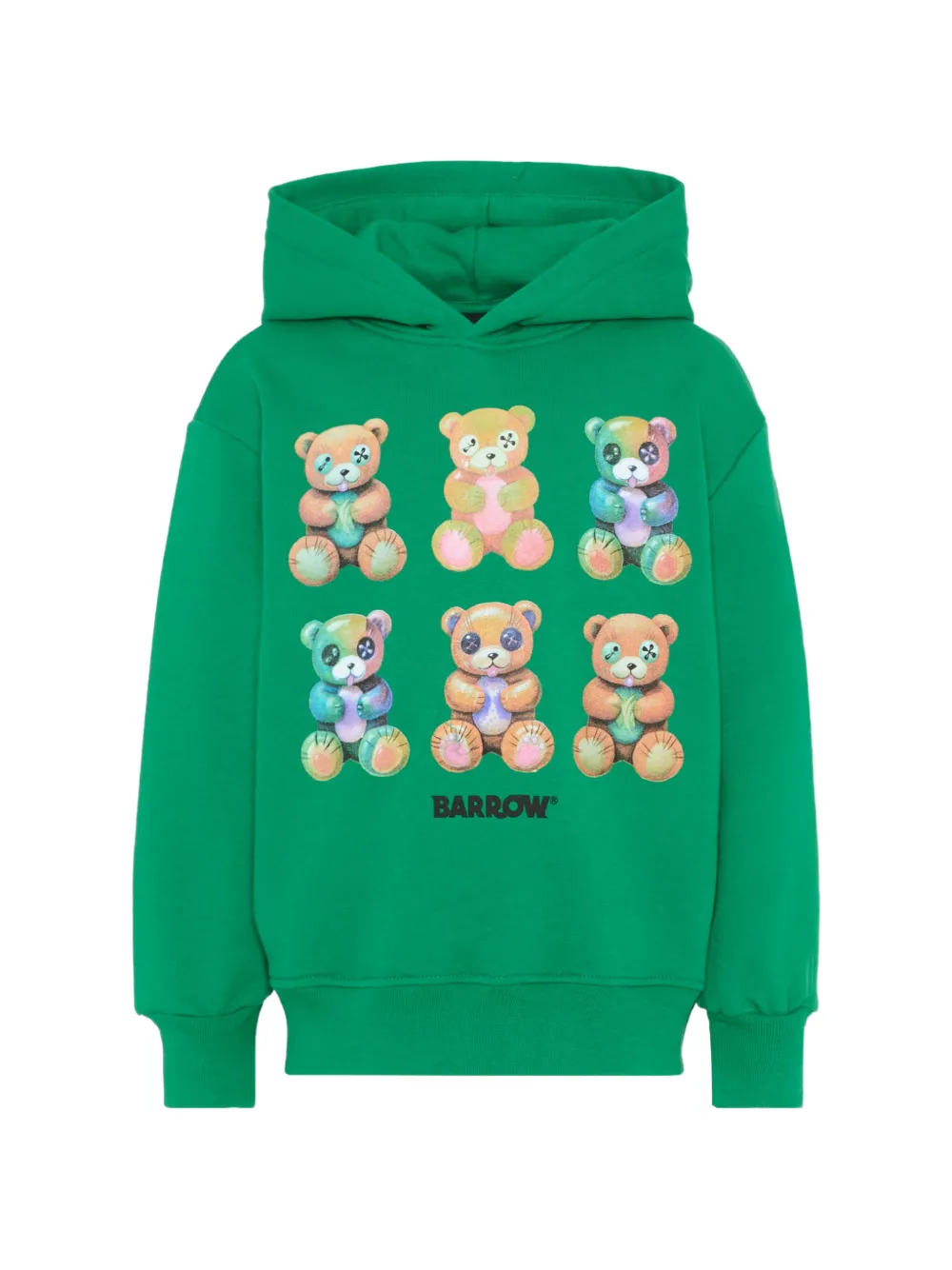 Barrow kids teddy-print hoodie - Verde