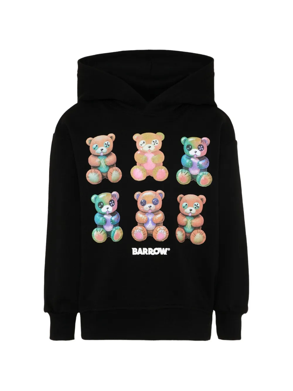 Barrow kids teddy-graphic hoodie - Nero