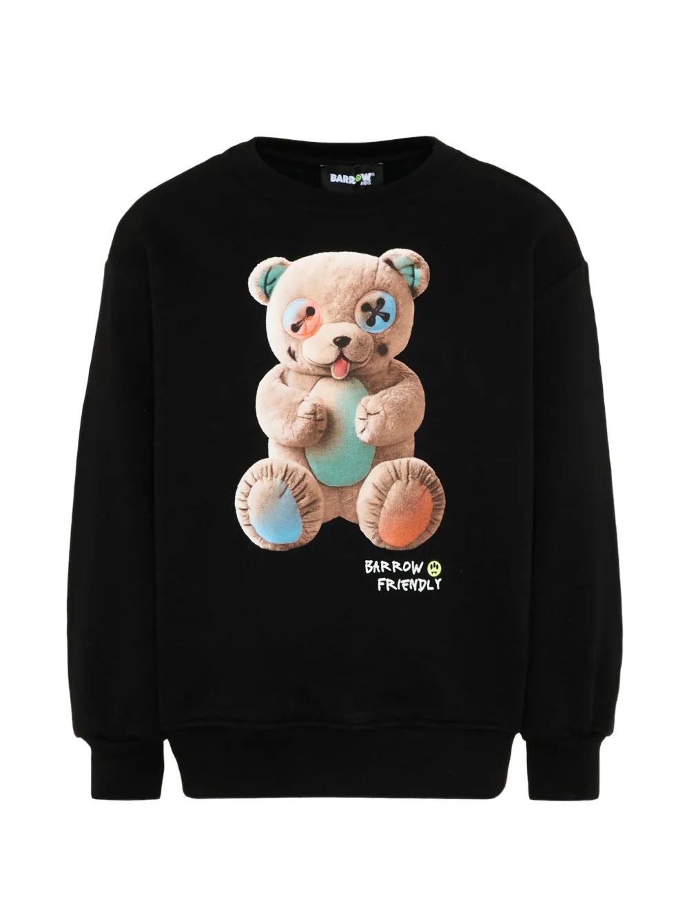 Barrow kids teddy-print crew-neck sweatshirt - Nero