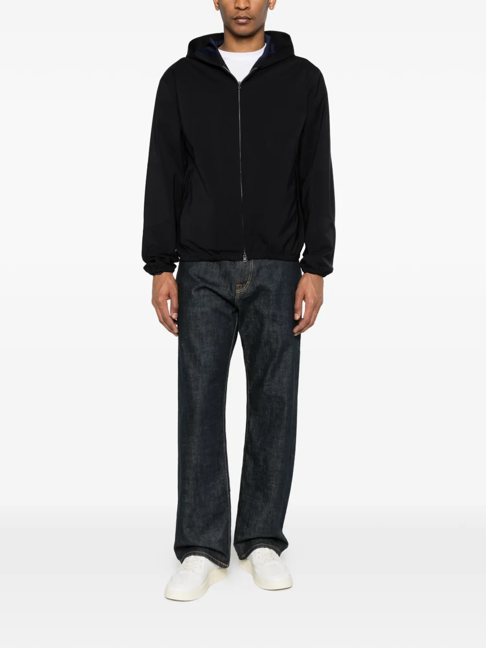 Herno Jack met capuchon en rits Blauw