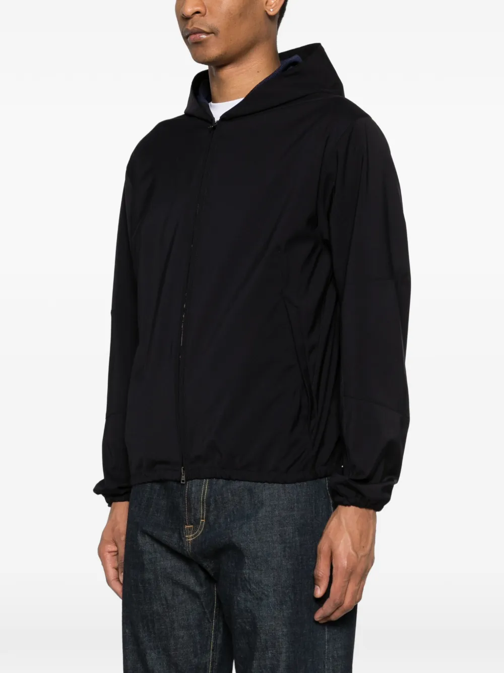 Herno Jack met capuchon en rits Blauw