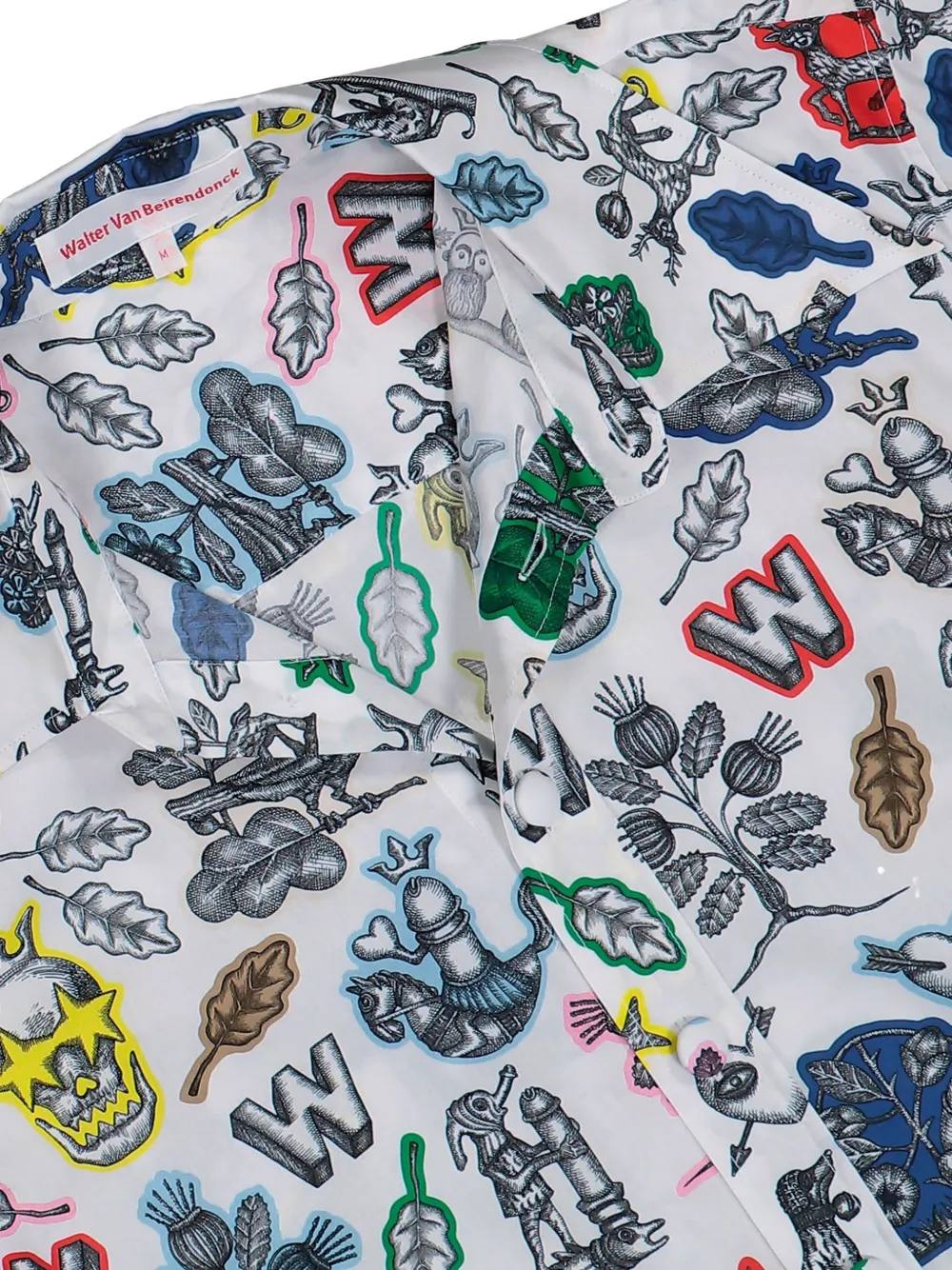 Graphic-Print Button Shirt