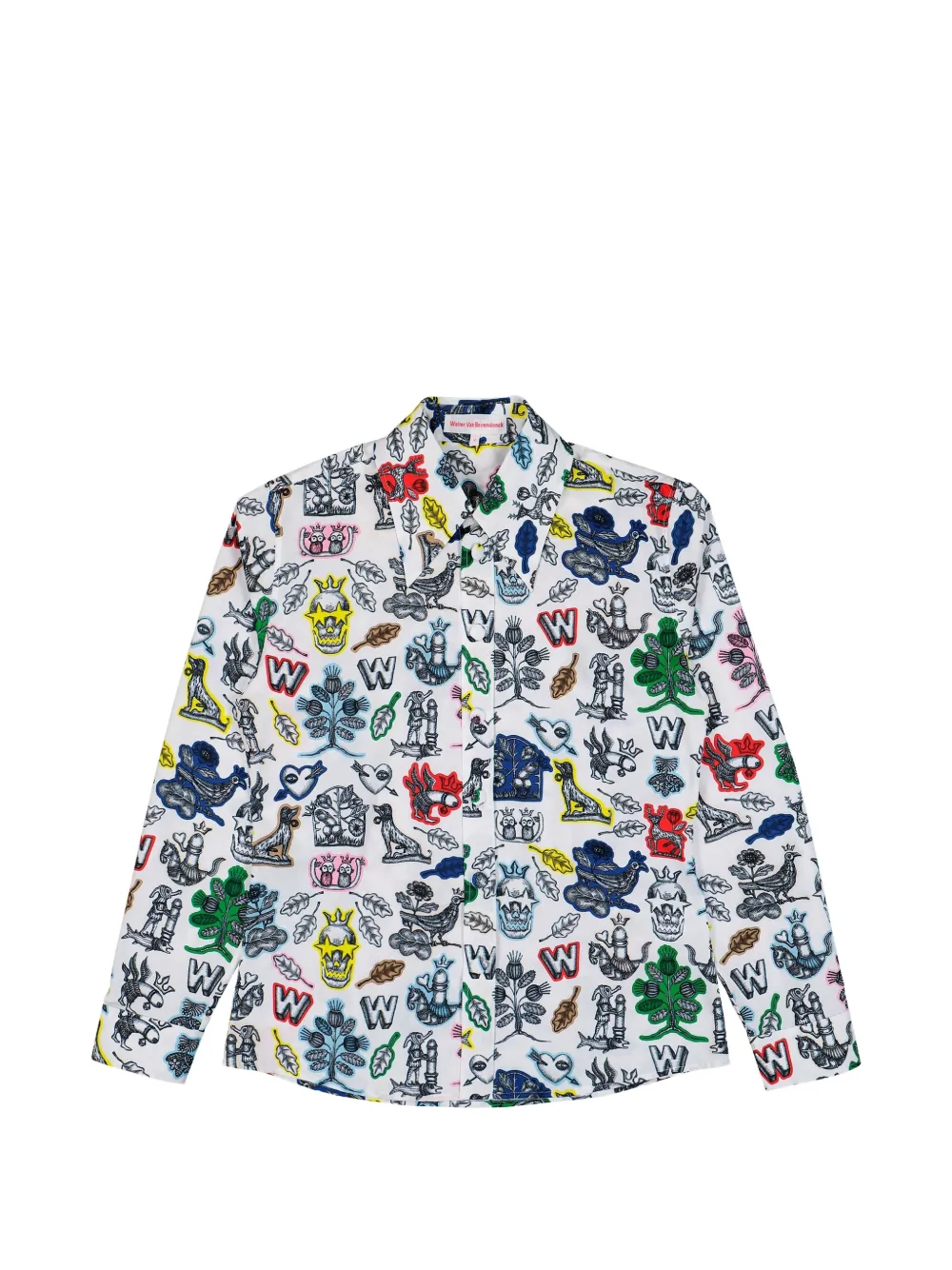 Walter Van Beirendonck graphic-print button shirt - Bianco