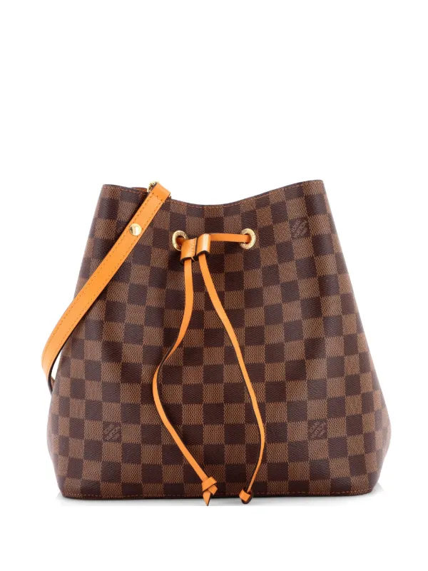 Louis Vuitton Pre-owned Neonoe Handbag Damier with Leather MM Bucket Bag in Brown