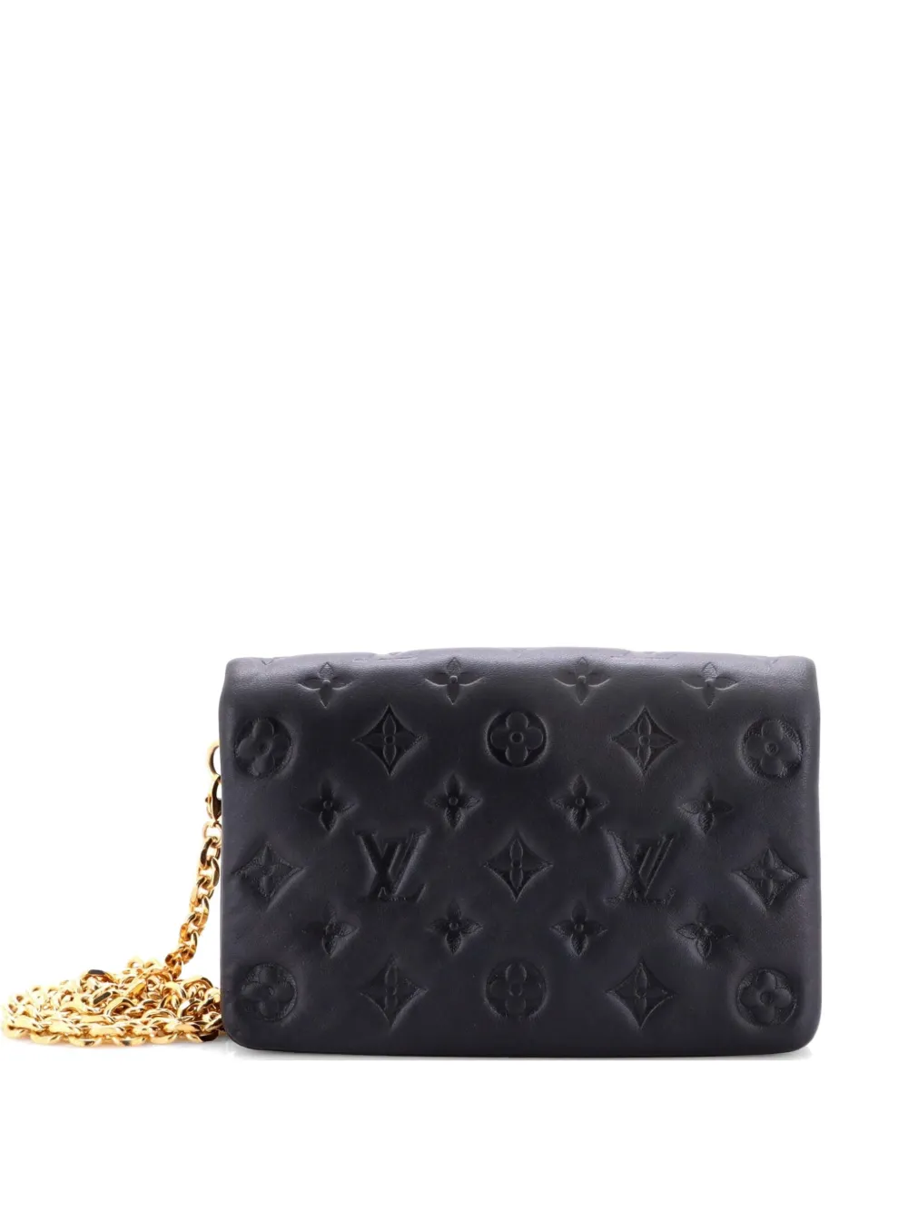 Louis Vuitton Pre-Owned Coussin Pochette Monogram Embossed Lambskin crossbody bag - Nero