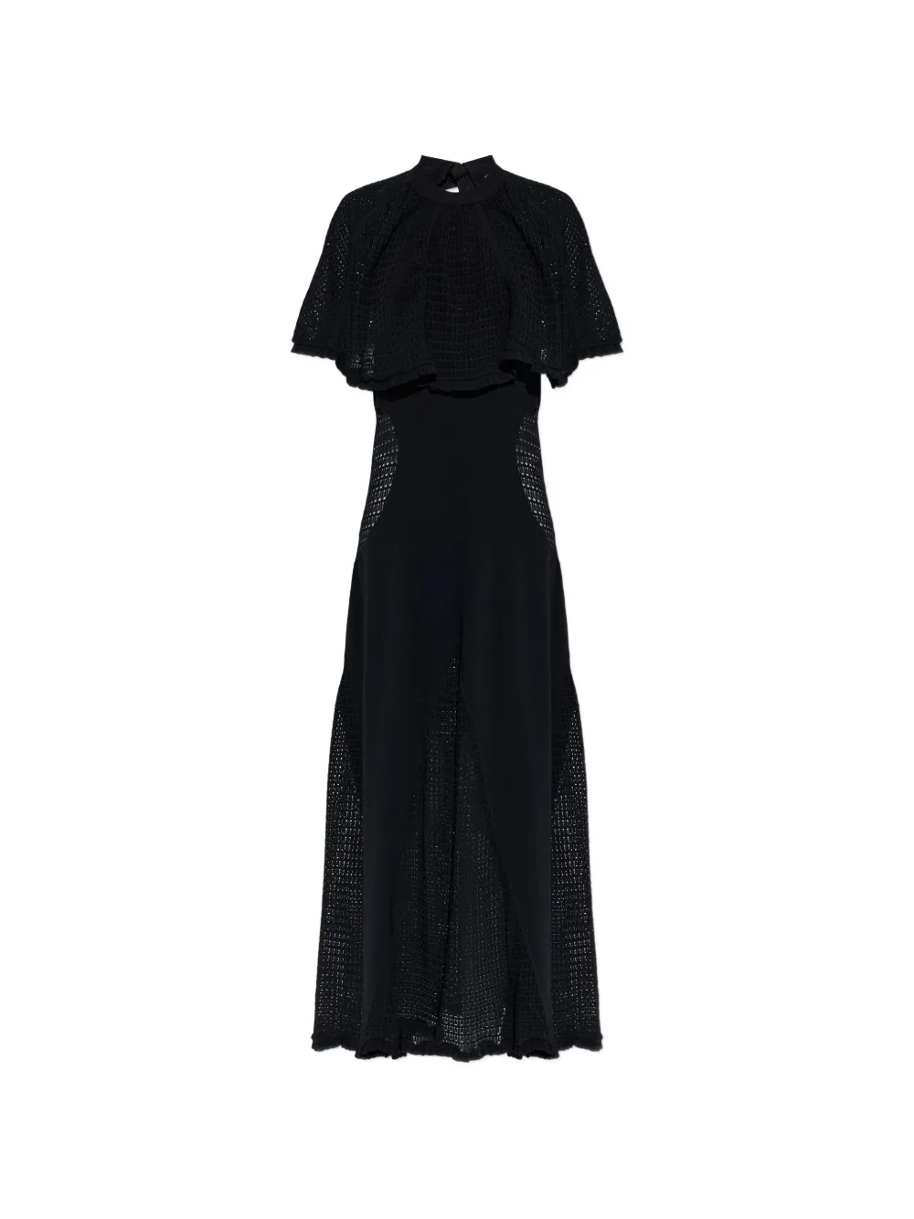 Lanvin openwork cape dress - Nero