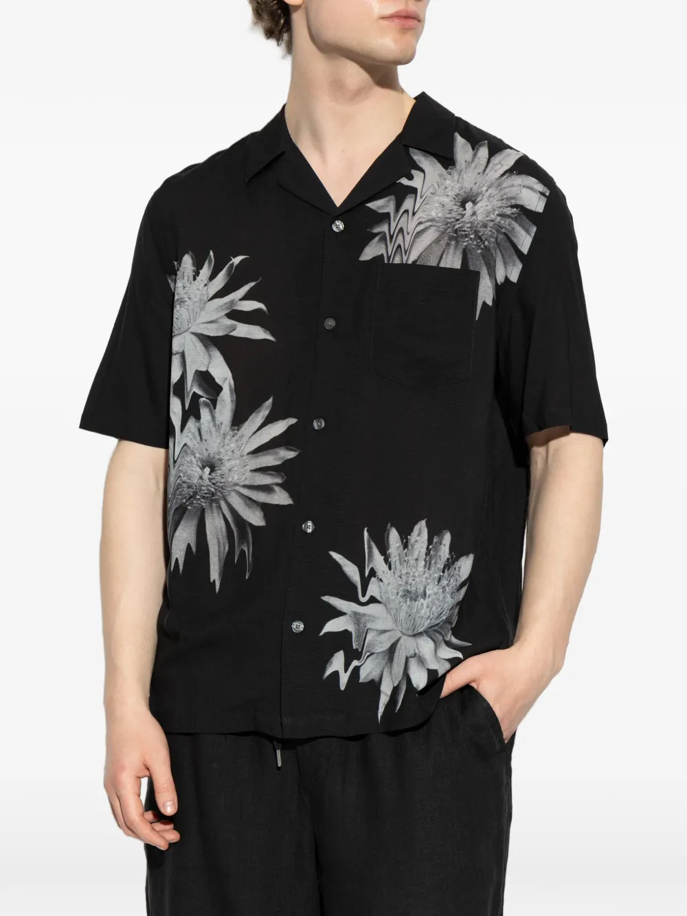 AllSaints Overhemd met bloemenprint Zwart