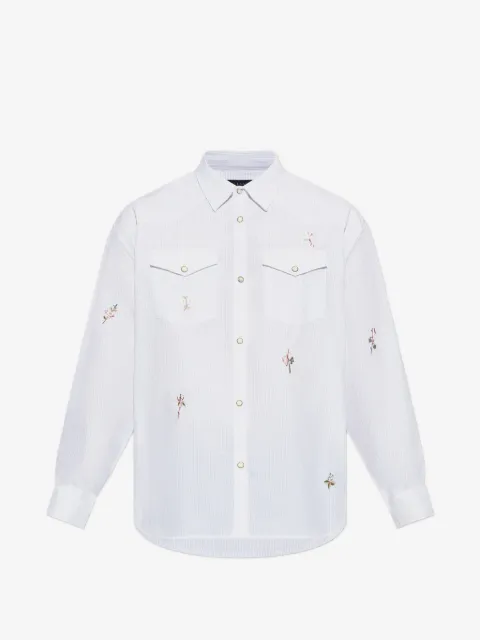 AllSaints Portman floral-embroidered shirt