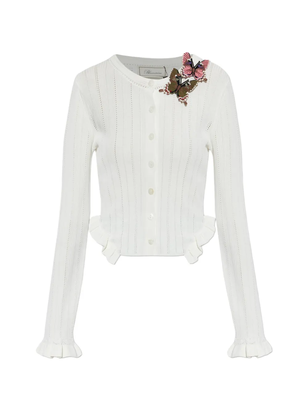 Blumarine Butterfly-appliqué Cardigan In White