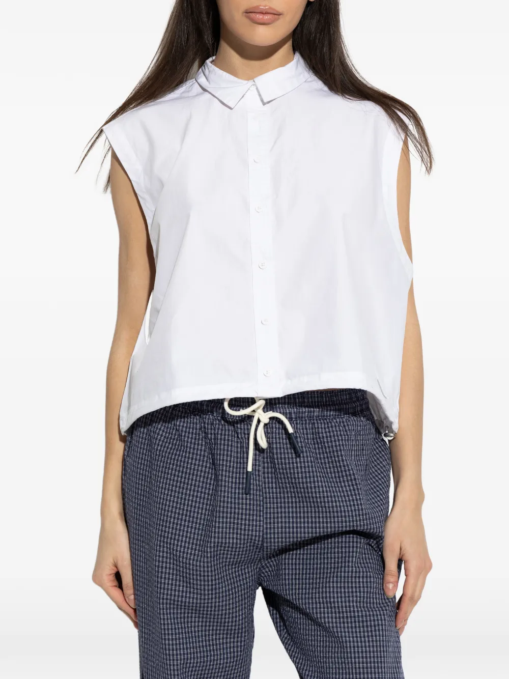  Rethinkit Studios Polo-collar Sleeveless Shirt - White 