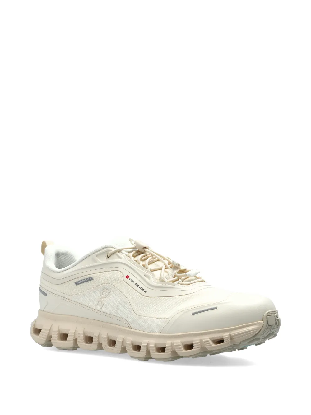 On Sneakers met trekkoord en textuur Beige