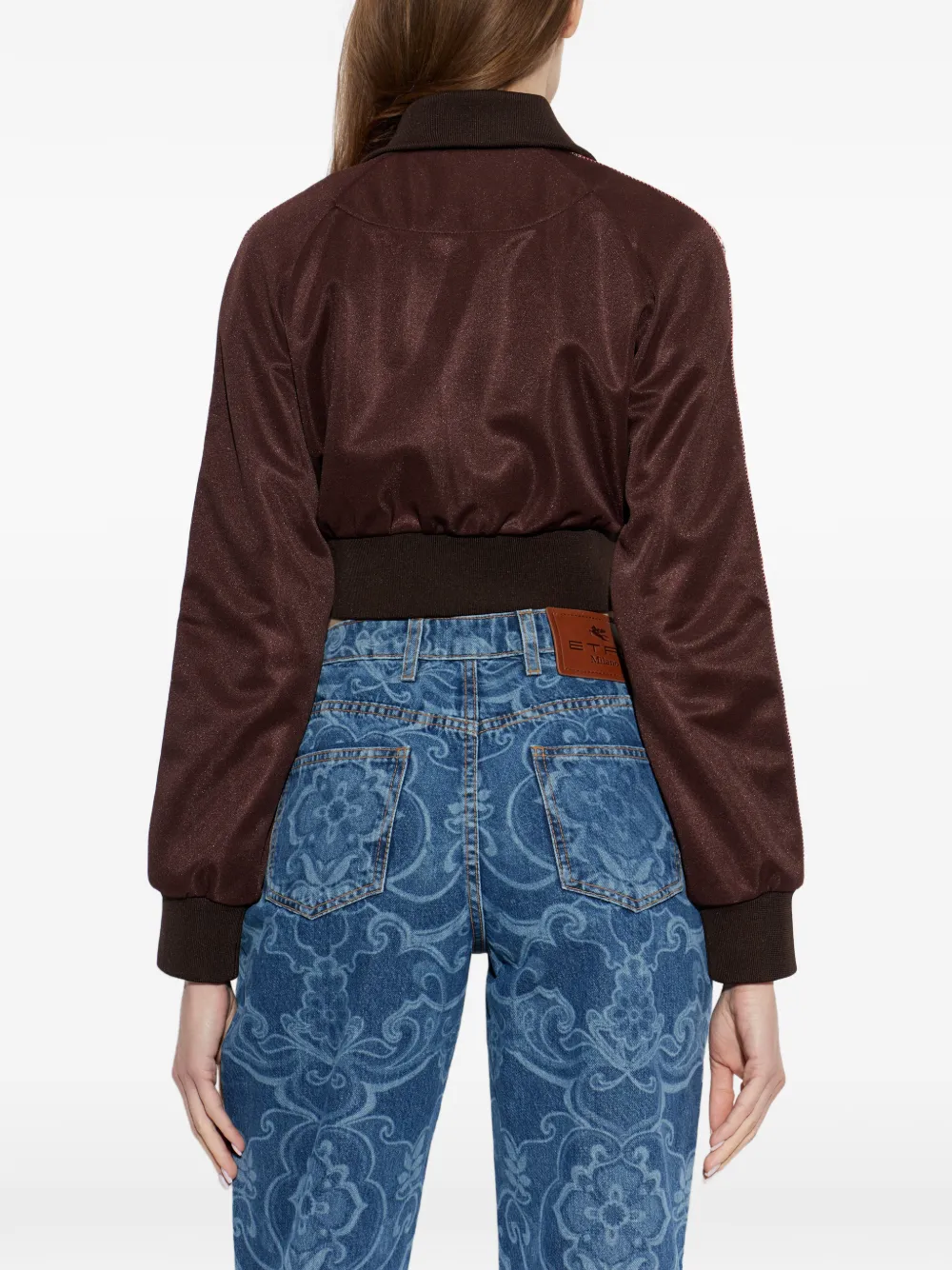 ETRO Cropped sweater met contrasterende banden Bruin