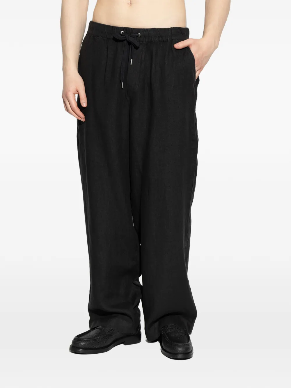 Allsaints Sharp Drawstring-fastening Trousers In Black