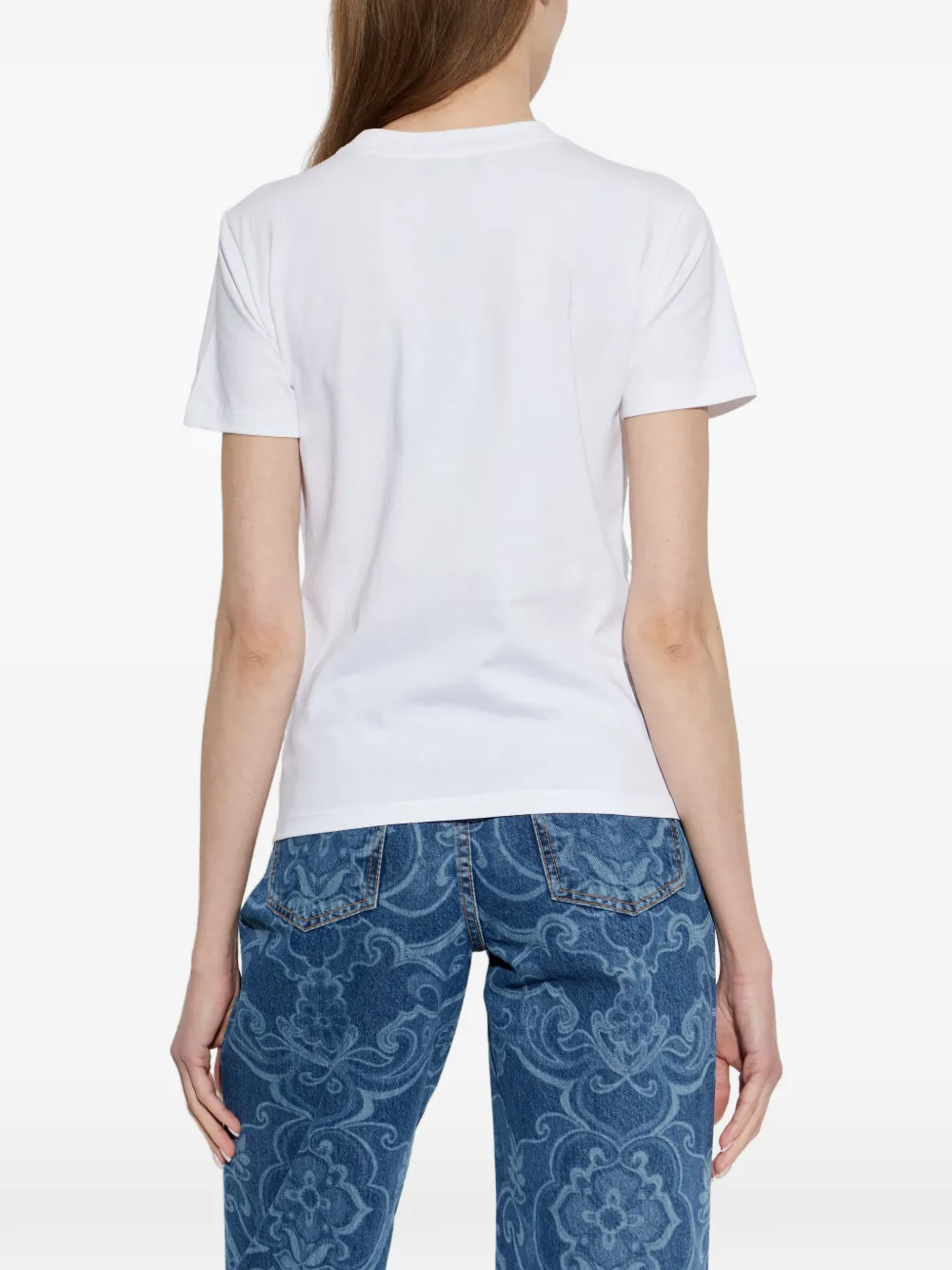 ETRO T-shirt met paisley-print Wit
