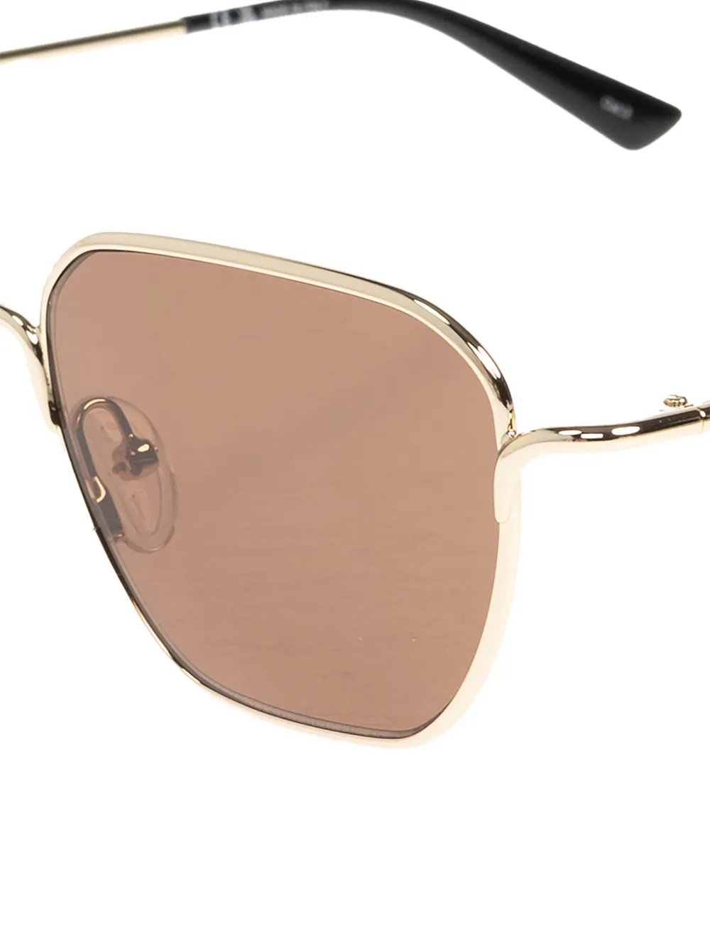  Alexander Mcqueen Geometric-frame Sunglasses - Gold 