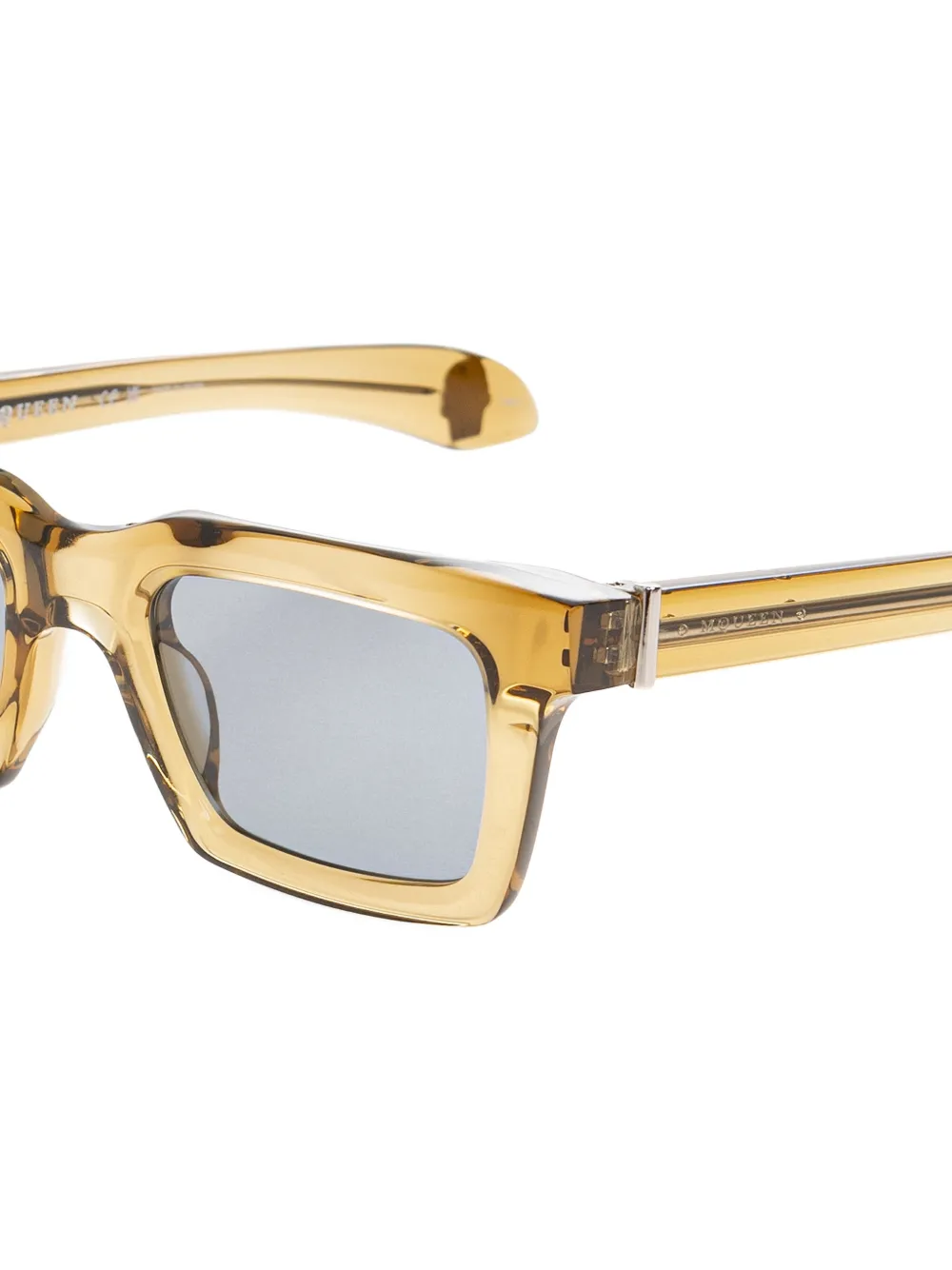 Alexander McQueen Zonnebril met rechthoekig montuur Bruin