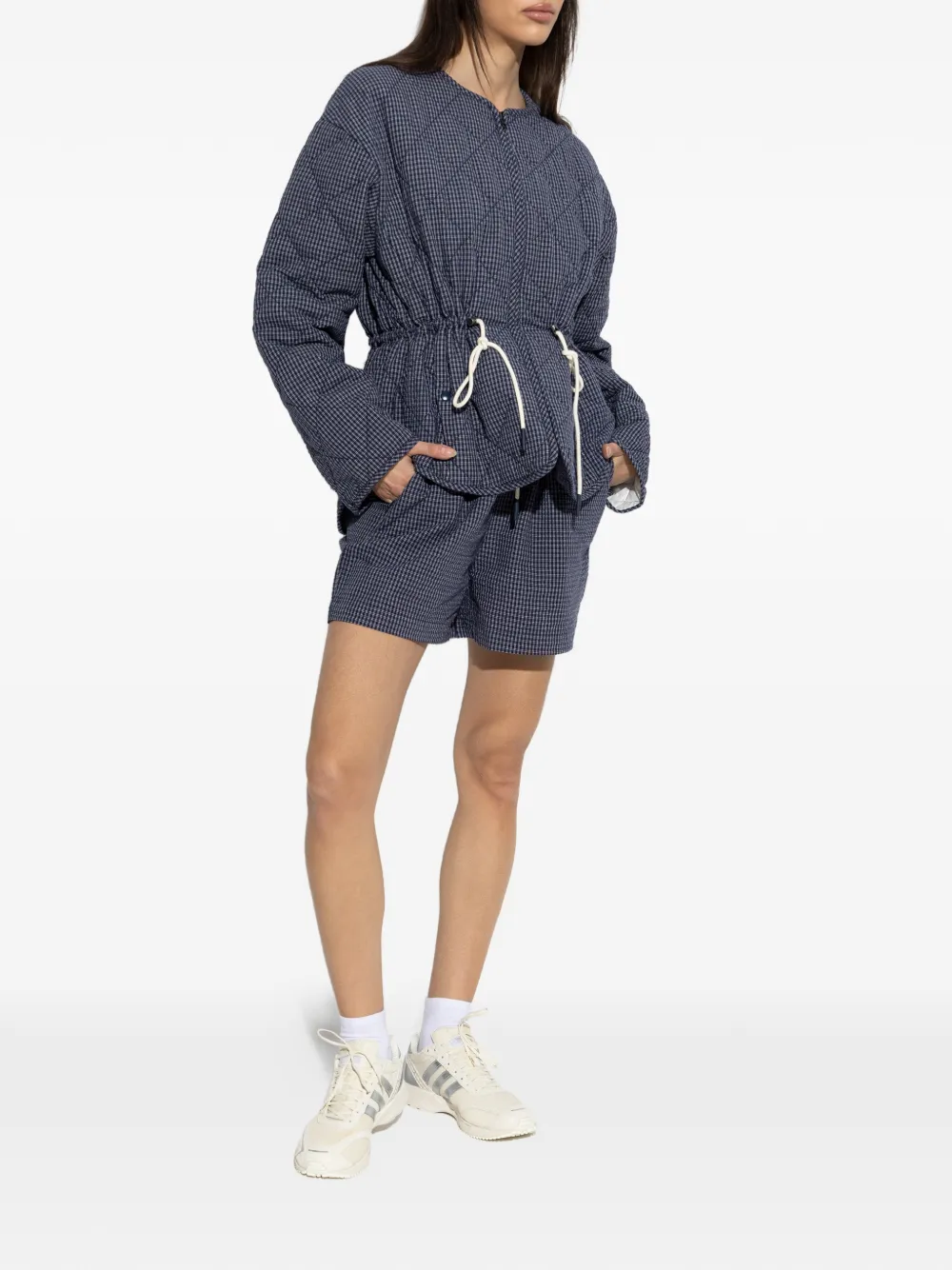  Rethinkit Studios Check-pattern Drawstring Shorts - Blue 
