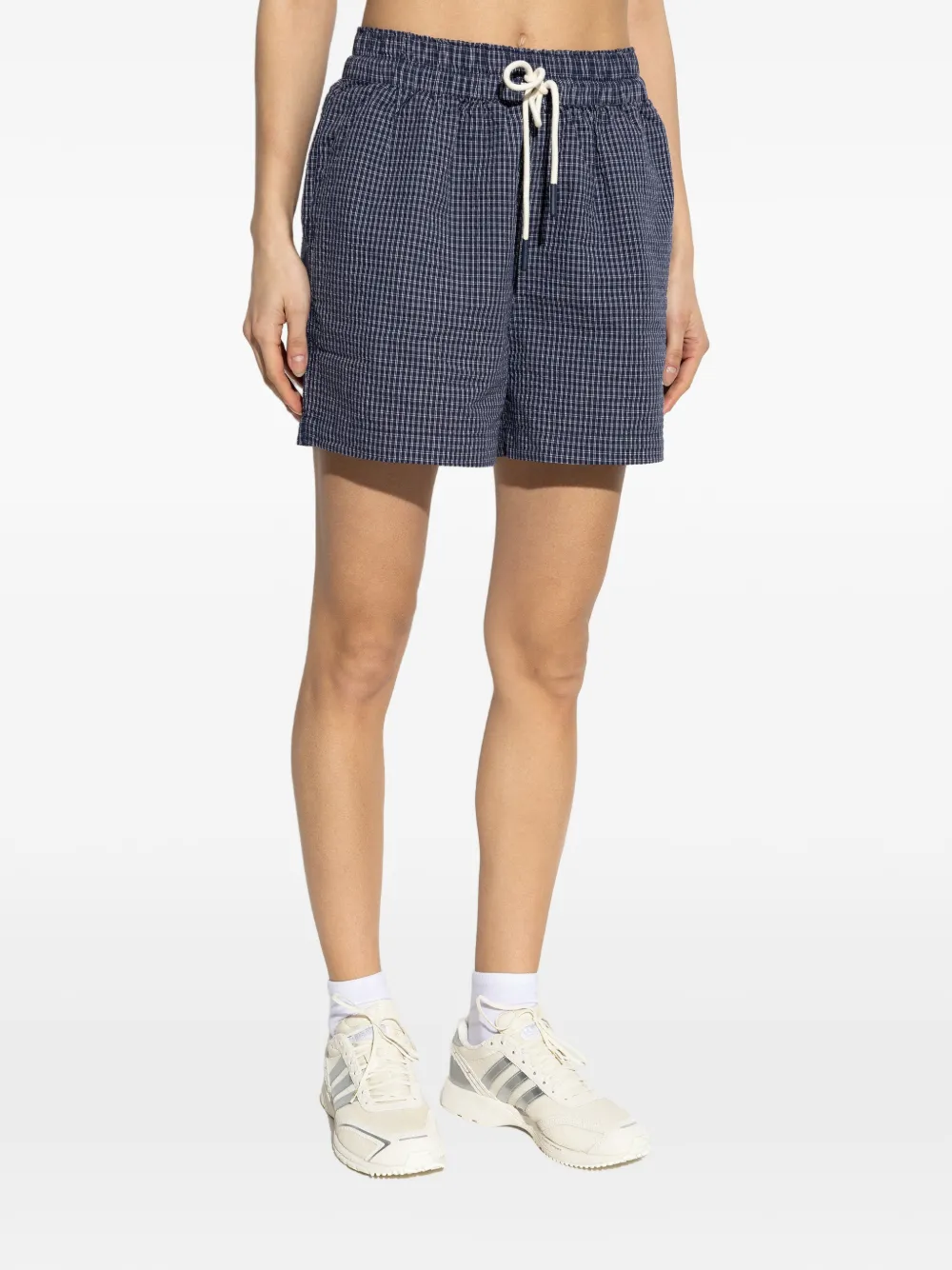  Rethinkit Studios Check-pattern Drawstring Shorts - Blue 