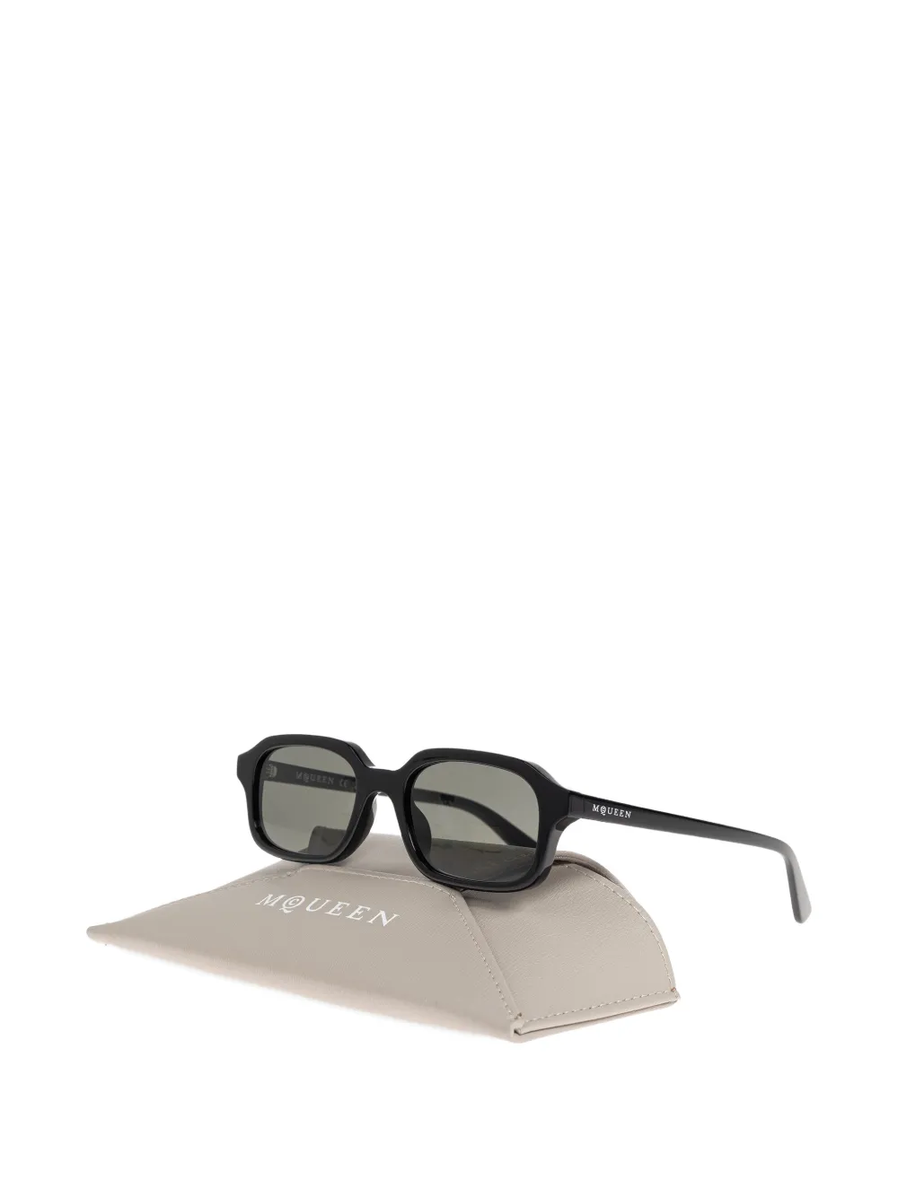  Alexander Mcqueen Rectangle-frame Sunglasses - Black 
