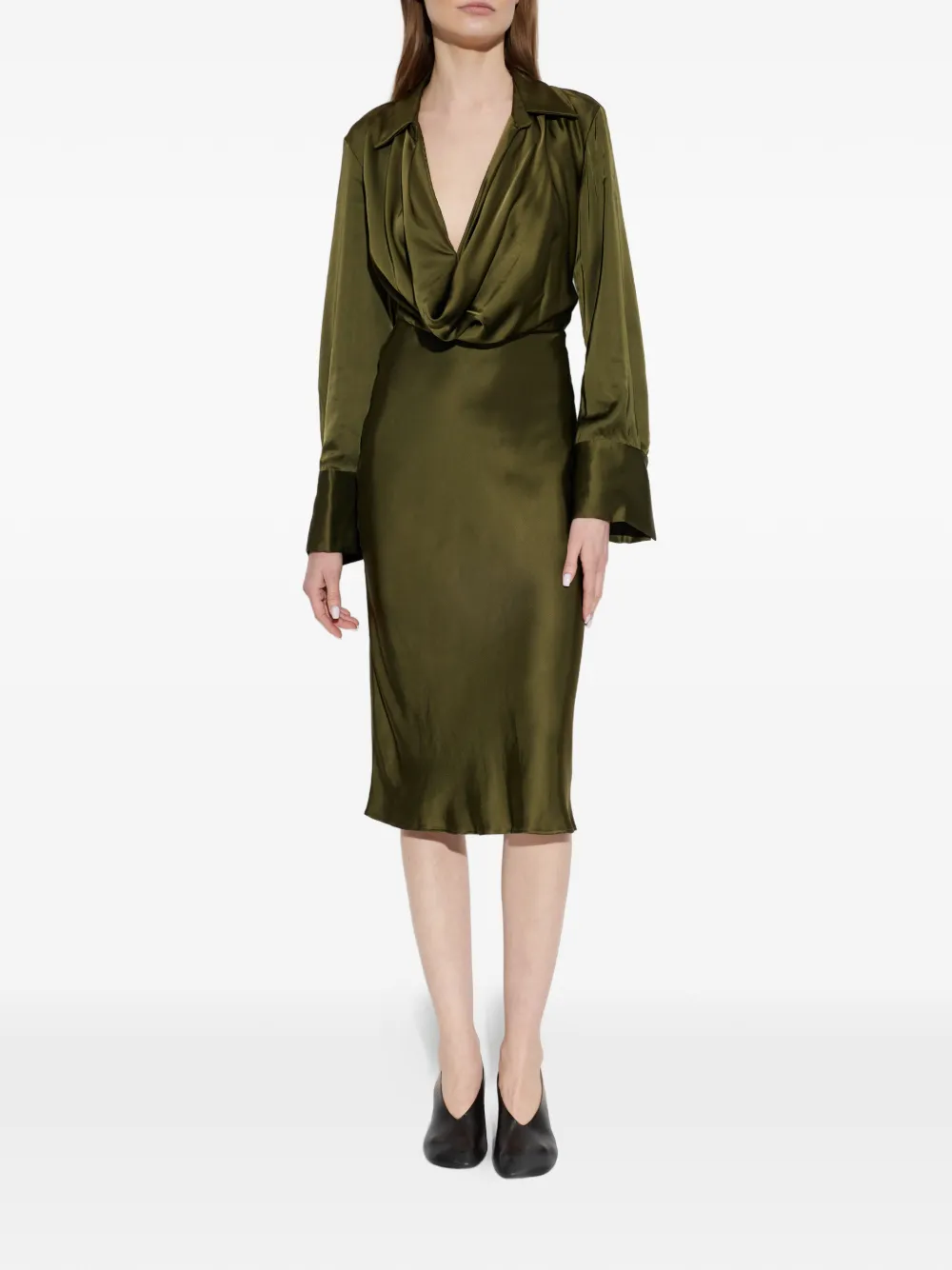 Blumarine Satijnen jurk Groen
