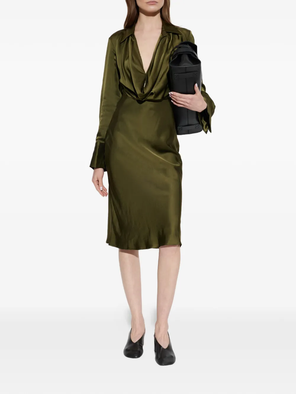 Blumarine Satijnen jurk Groen