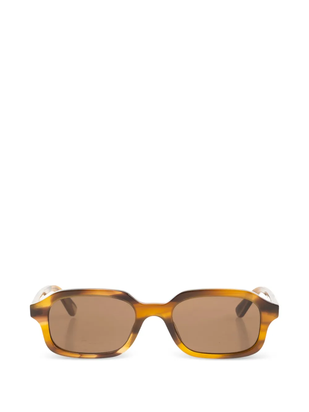 Alexander McQueen rectangle-frame sunglasses - Braun