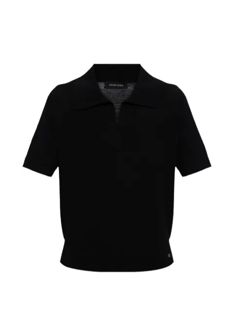 ANINE BING playera tipo polo de tejido fino