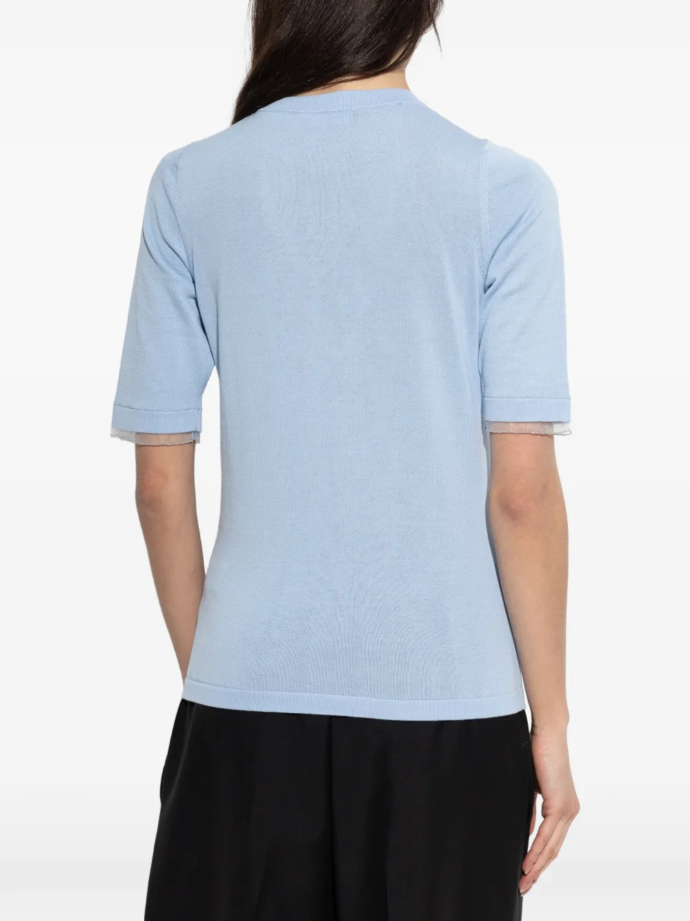 Fabiana Filippi Fijngebreid T-shirt Blauw