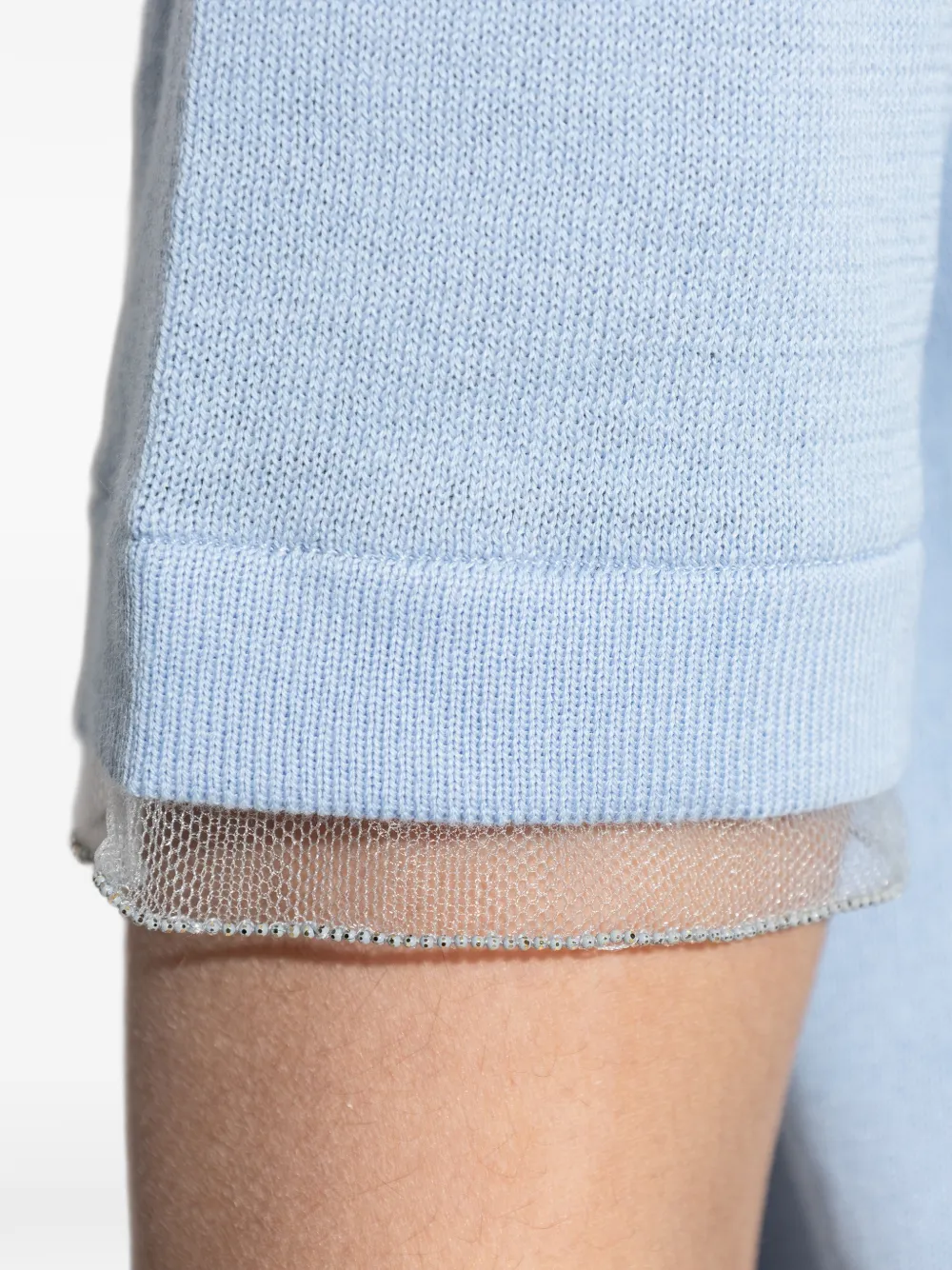 Fabiana Filippi Fijngebreid T-shirt Blauw