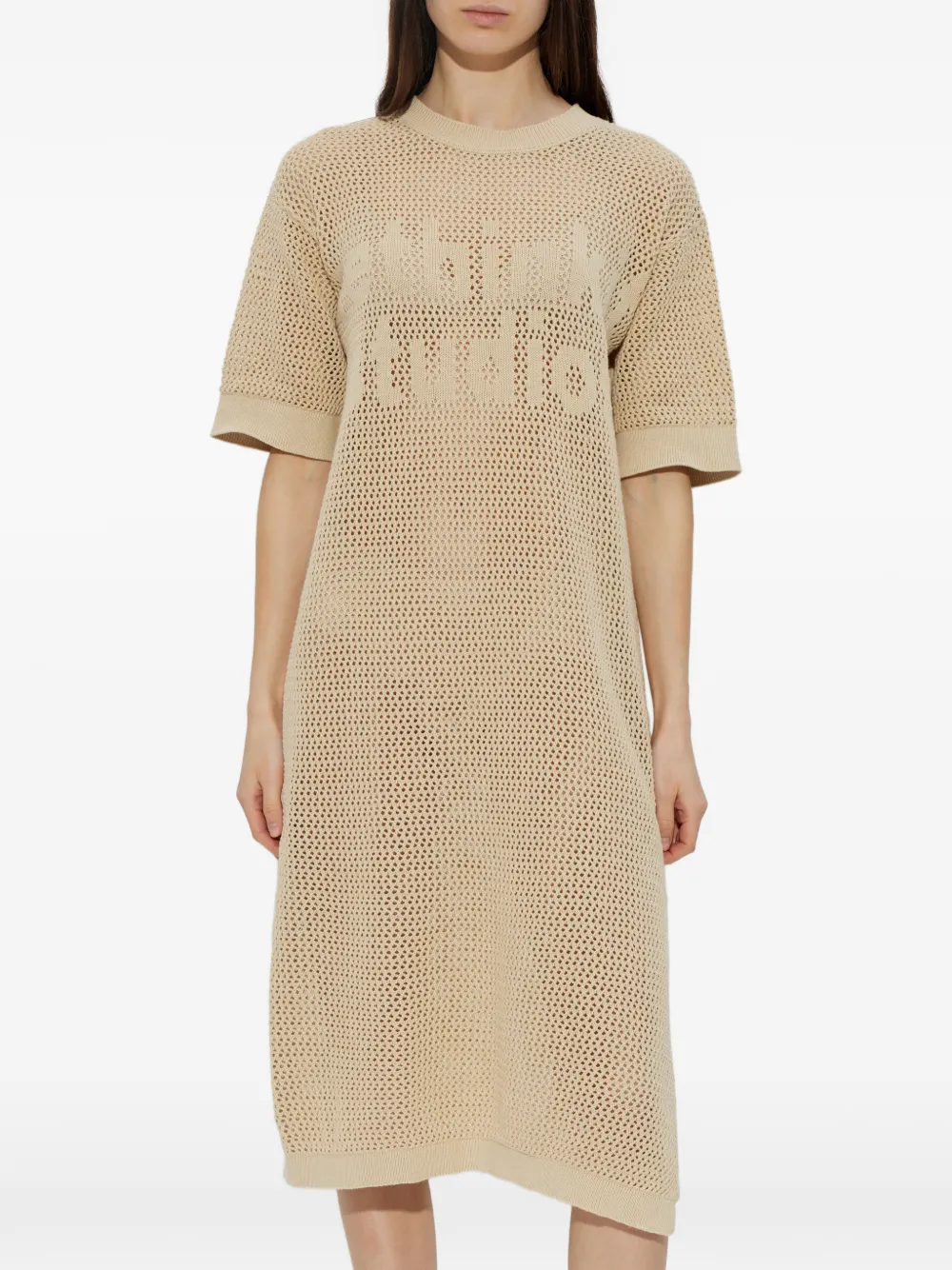  Rethinkit Studios Logo-detail Midi Dress - Neutrals 