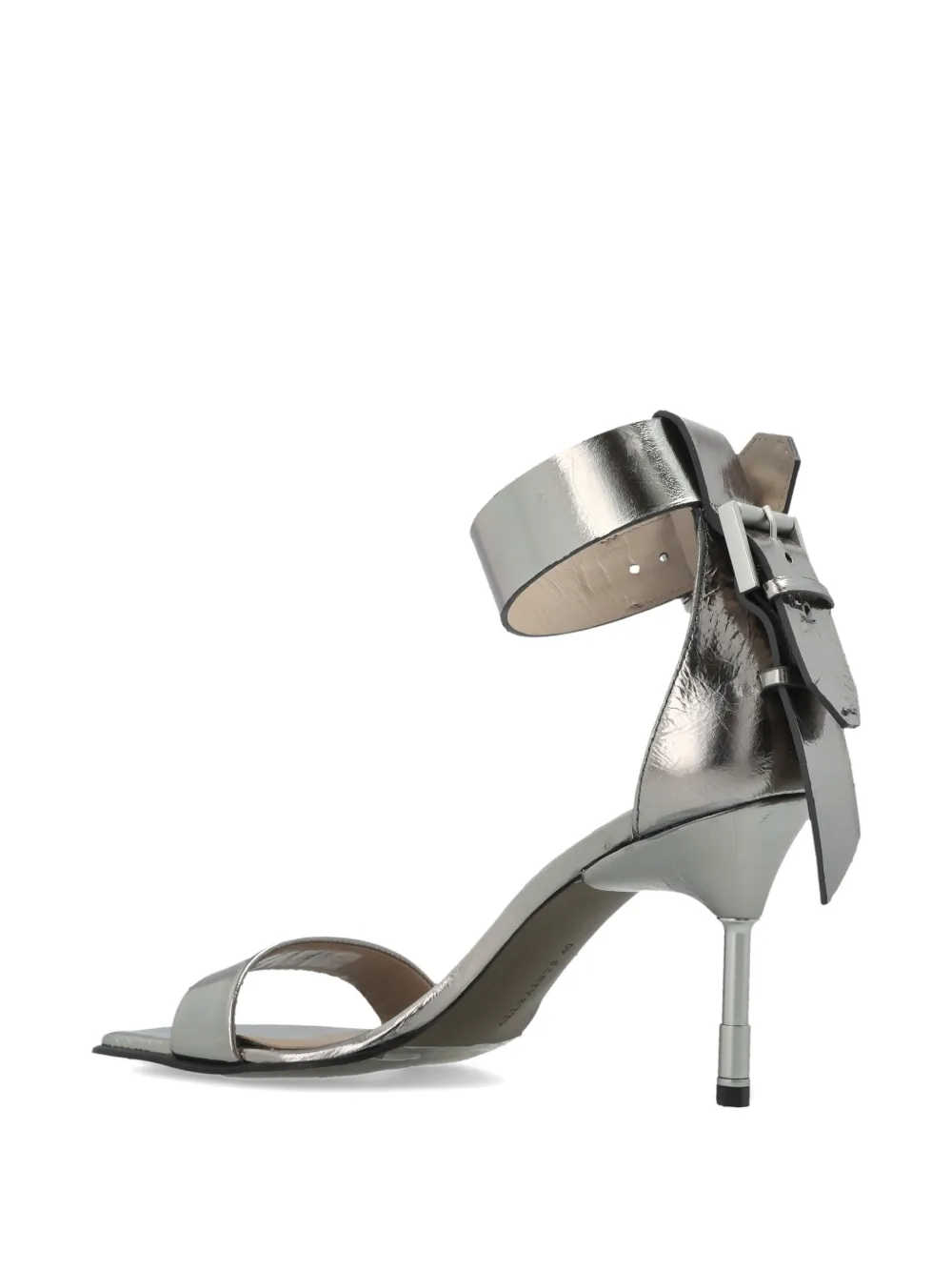 AllSaints Noir leren sandalen Zilver