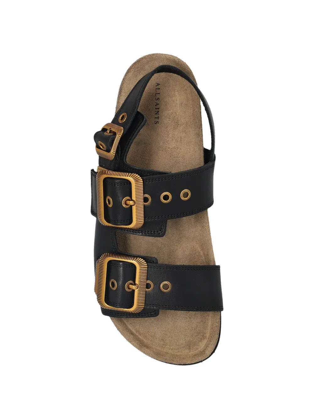 AllSaints Staffa leren sandalen Zwart