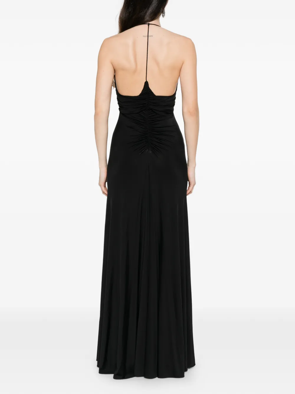 Halter Ruched Maxi Dress