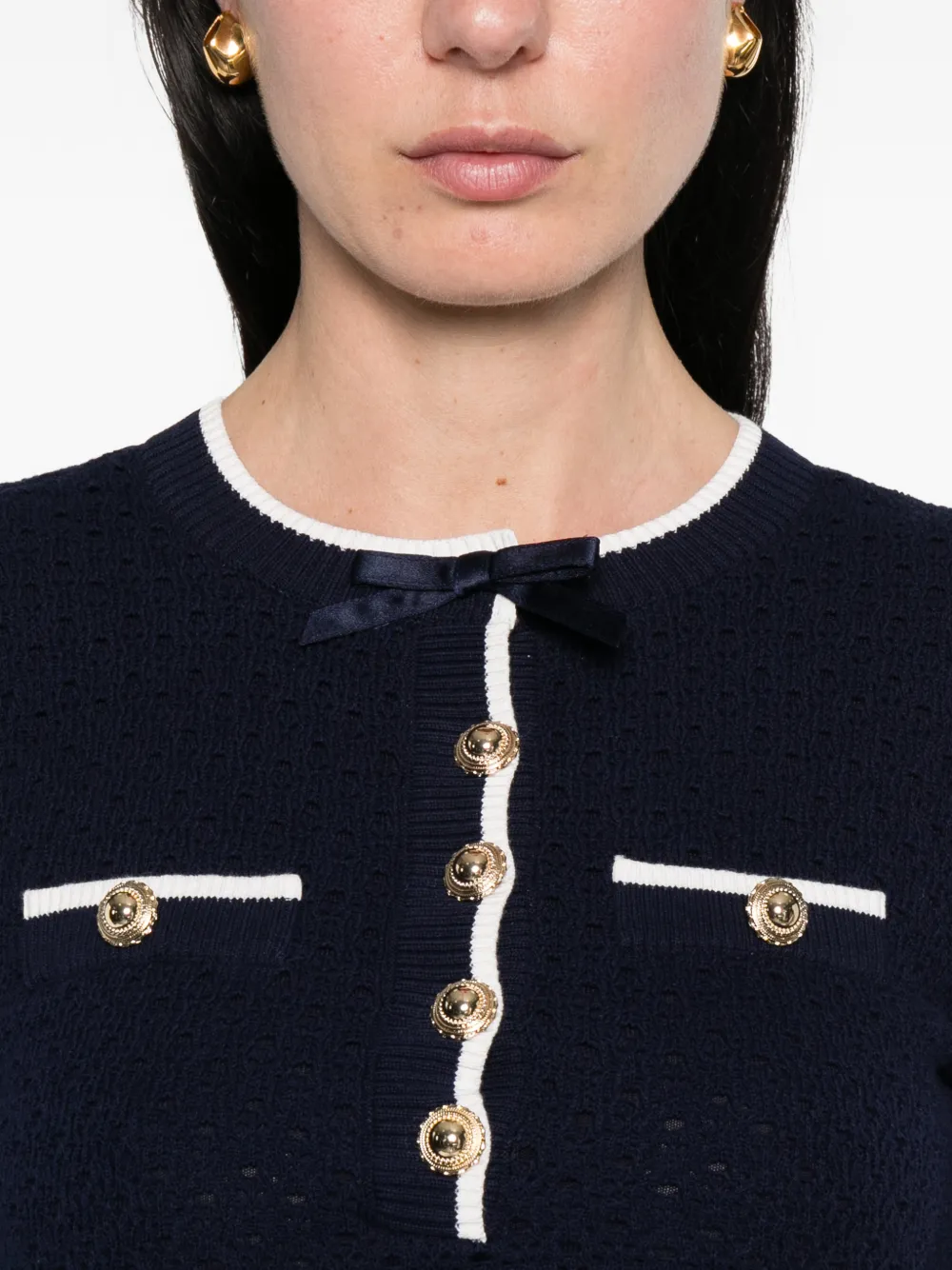 Self-Portrait Jurk met strikdetail Blauw