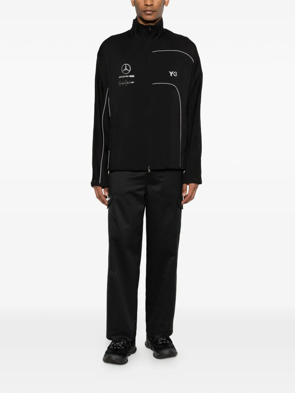 Y-3 x Mercedes-AMG Petronas F1 jack met logodetail Zwart