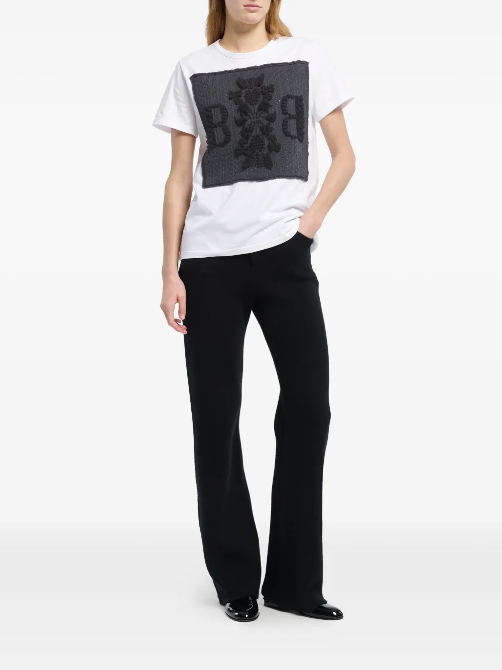 Barrie T-shirt met logopatch Wit