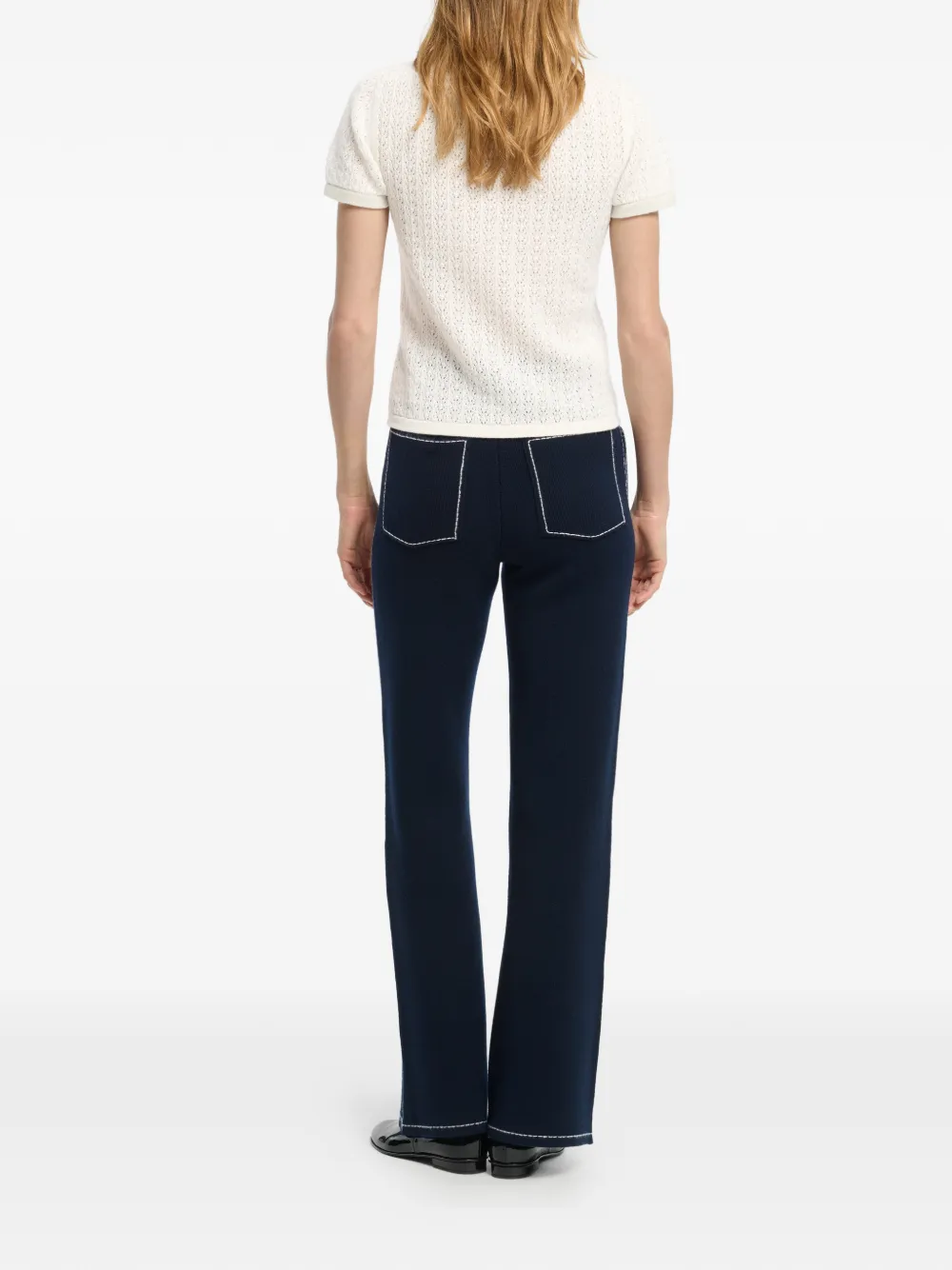  Barrie Logo-appliqué Knitted Top - Neutrals 