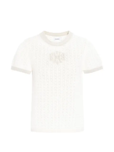 Barrie logo-appliqué knitted top