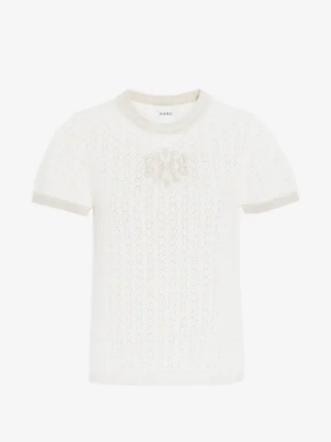 Barrie logo-appliqué knitted top