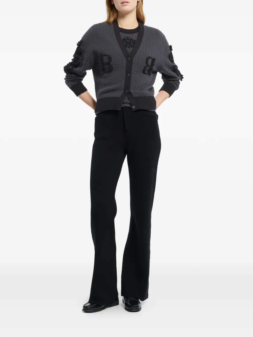 Barrie Kasjmier vest met logo Grijs