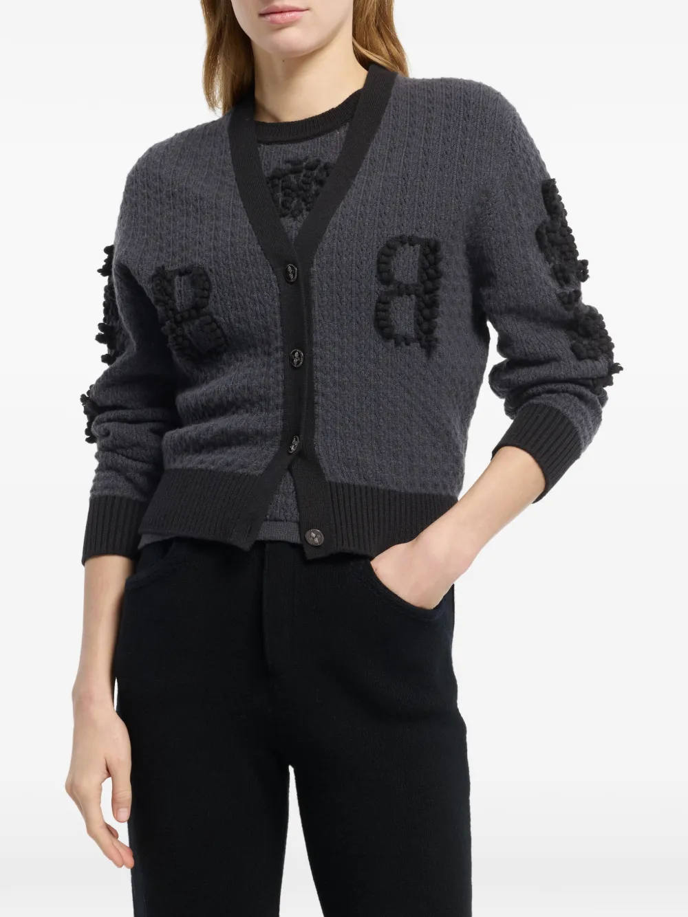Barrie Kasjmier vest met logo Grijs