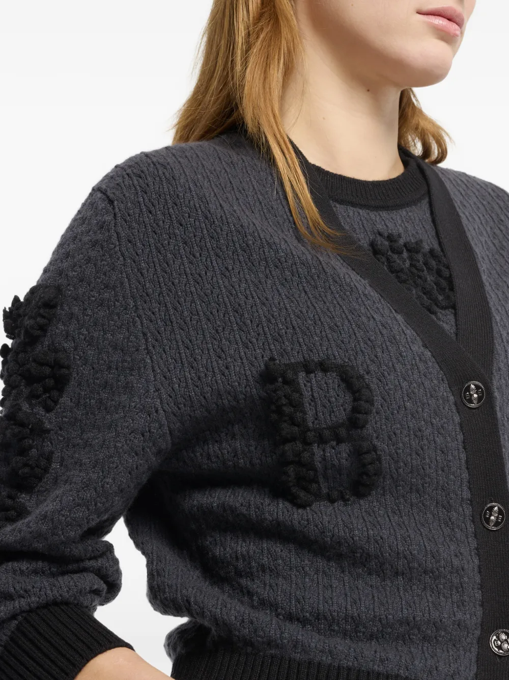 Barrie Kasjmier vest met logo Grijs
