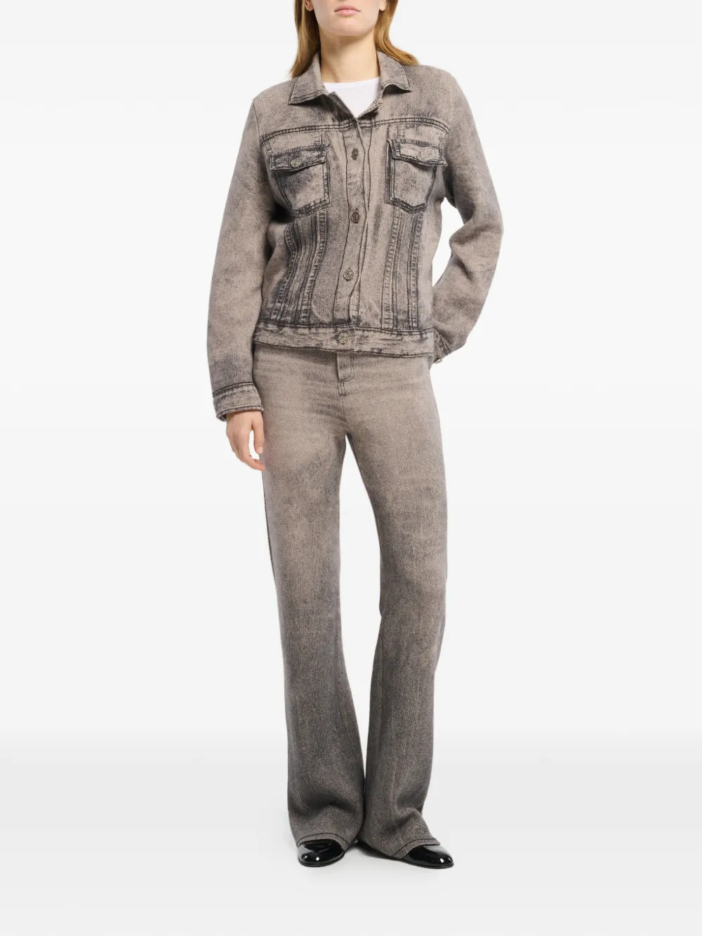Barrie Trompe-l œil flared jeans Grijs