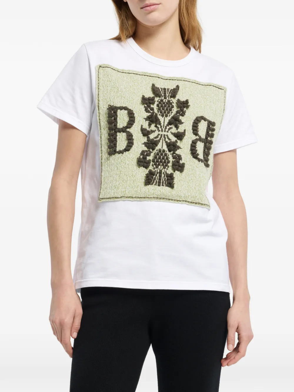 Barrie T-shirt met B-logopatch Wit